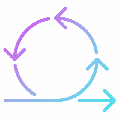 Agile Iteration, Animated Icon, Gradient