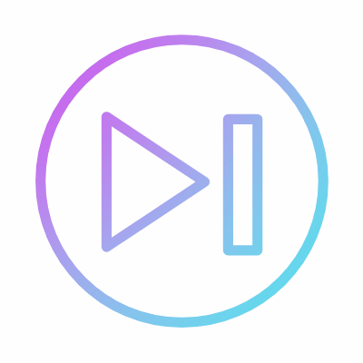 Skip Forward Circle, Animated Icon, Gradient