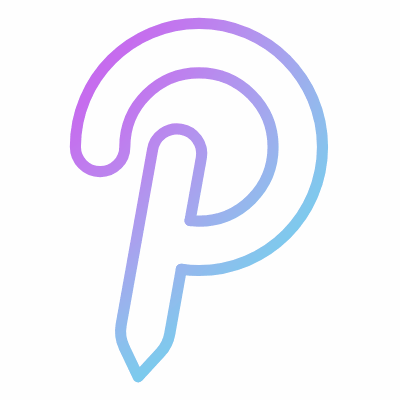 Pinterest, Animated Icon, Gradient