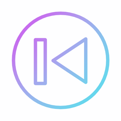 Skip Back Circle, Animated Icon, Gradient