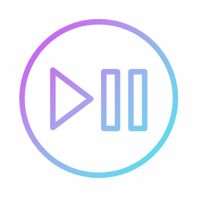 Play Pause Circle, Animated Icon, Gradient