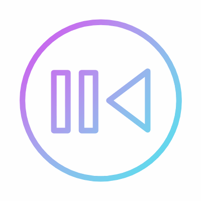 Pause Play Circle, Animated Icon, Gradient