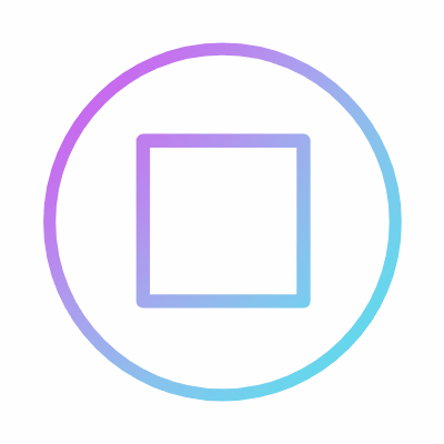 Stop Circle, Animated Icon, Gradient