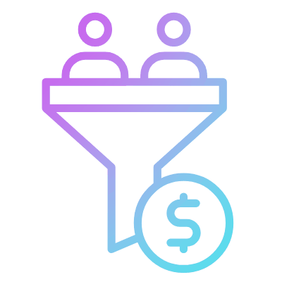 Leads Funnel, Animated Icon, Gradient