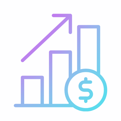 Bar Chart Money Grow, Animated Icon, Gradient