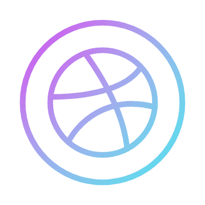 Dribbble, Animated Icon, Gradient