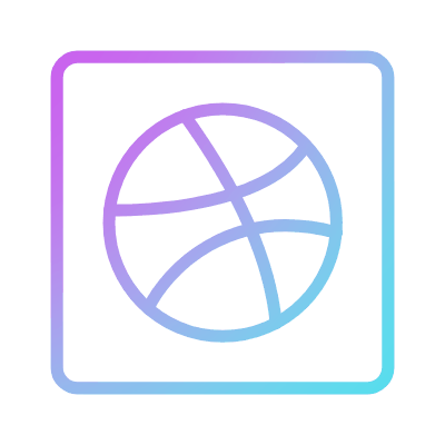 Dribbble, Animated Icon, Gradient