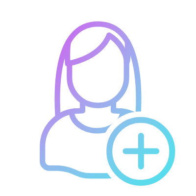 Woman Plus, Animated Icon, Gradient