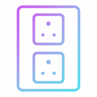 Outlet Double Type D, Animated Icon, Gradient