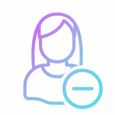Woman Minus, Animated Icon, Gradient