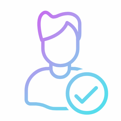 Man Check, Animated Icon, Gradient
