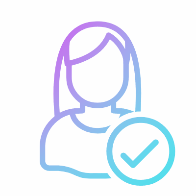 Woman Check, Animated Icon, Gradient