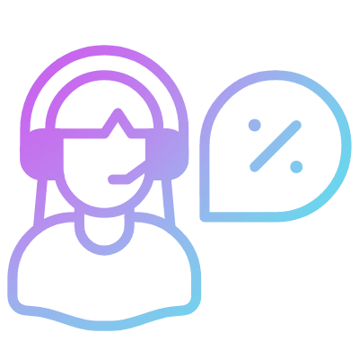 Woman Telemarketer, Animated Icon, Gradient