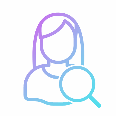 Woman Search, Animated Icon, Gradient