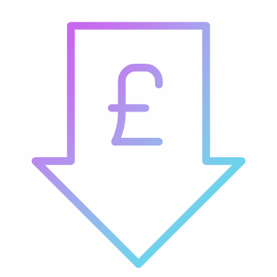 GBP Decrease, Animated Icon, Gradient
