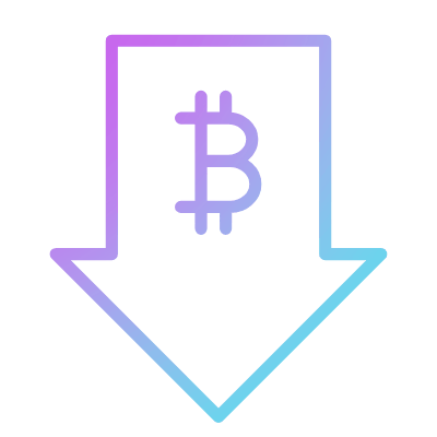BTC Decrease, Animated Icon, Gradient