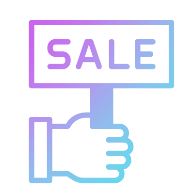 Transparent Sale, Animated Icon, Gradient