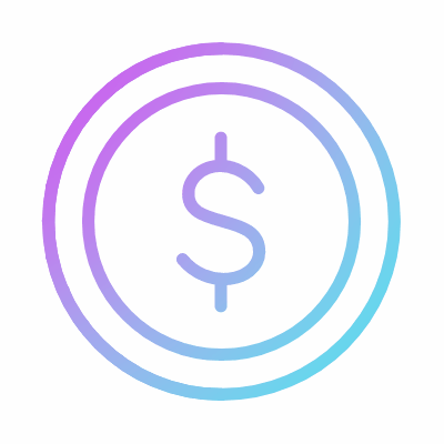 Dollar Coin, Animated Icon, Gradient