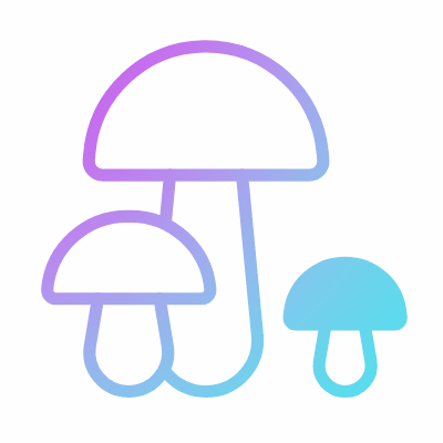 Three Mushrooms, Animated Icon, Gradient