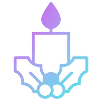 Candle Mistletoe, Animated Icon, Gradient
