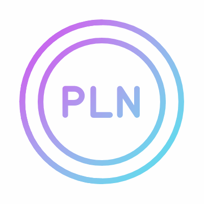 Polish Coin, Animated Icon, Gradient