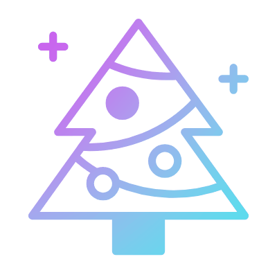 Christmas Tree, Animated Icon, Gradient