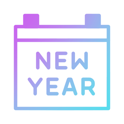 Jan 1st, Animated Icon, Gradient