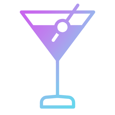 Martini Glass, Animated Icon, Gradient