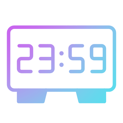 New Year Clock, Animated Icon, Gradient