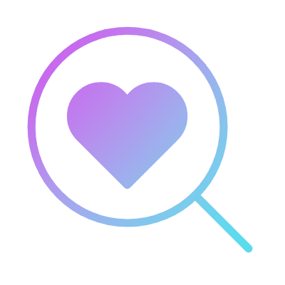 Magnifier Heart, Animated Icon, Gradient