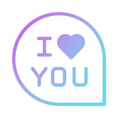 Chat I Love You, Animated Icon, Gradient