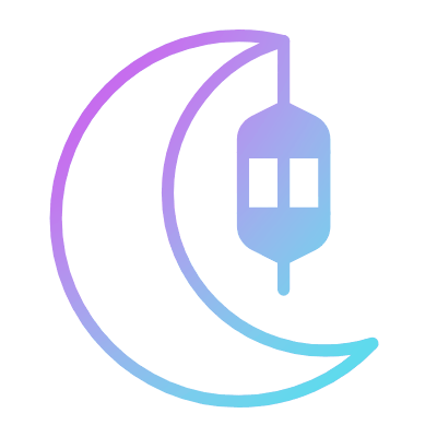 Ramadan Moon, Animated Icon, Gradient