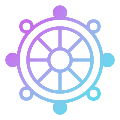 Dharmachakra, Animated Icon, Gradient