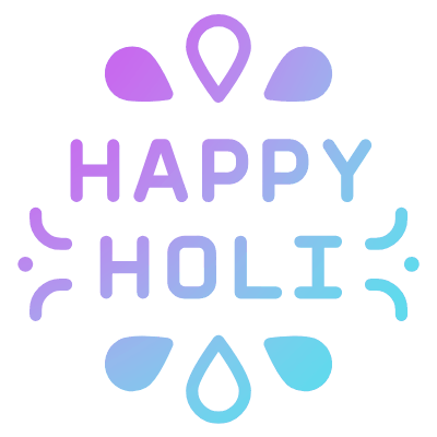 Happy Holi, Animated Icon, Gradient