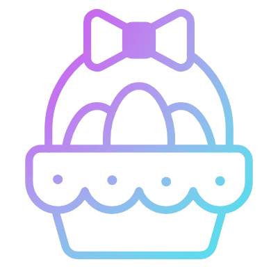Easter Basket, Animated Icon, Gradient