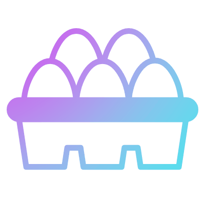 Egg Tray, Animated Icon, Gradient