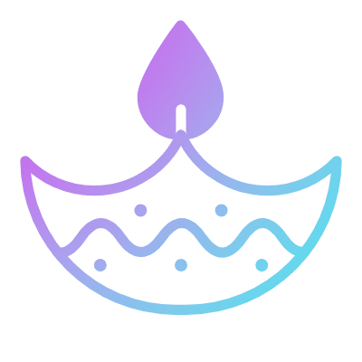 Diya, Animated Icon, Gradient