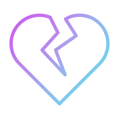 Broken Heart, Animated Icon, Gradient