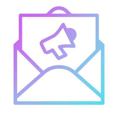 Mail Open Marketing, Animated Icon, Gradient