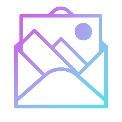 Mail Open Image, Animated Icon, Gradient