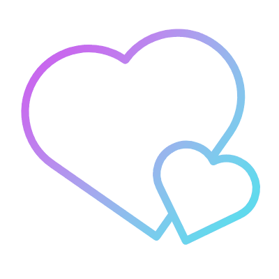 Two Hearts, Animated Icon, Gradient