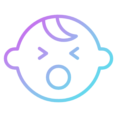 Baby Screaming, Animated Icon, Gradient