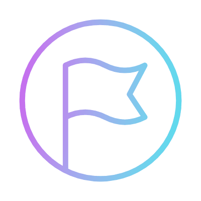 Flag Circle, Animated Icon, Gradient