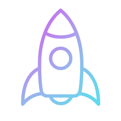 Rocket, Animated Icon, Gradient
