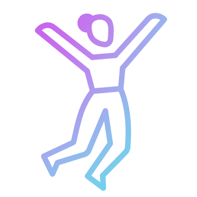 Woman Jumping, Animated Icon, Gradient