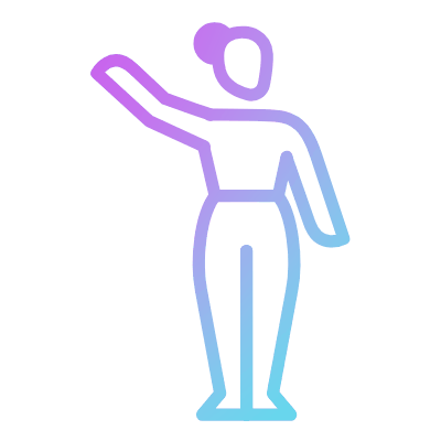 Woman Waving, Animated Icon, Gradient
