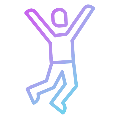 Person Jumping, Animated Icon, Gradient