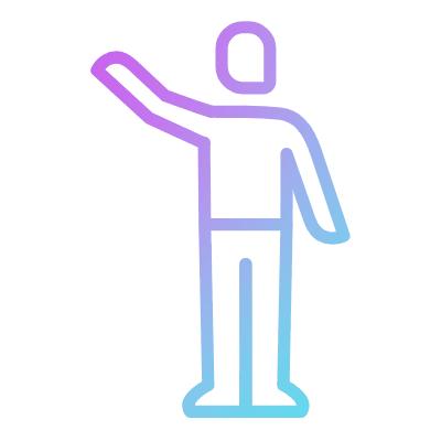 Waving, Animated Icon, Gradient