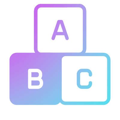 ABC Blocks, Animated Icon, Gradient