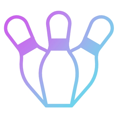 Bowling Pins Falling, Animated Icon, Gradient